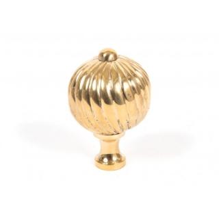 Large Spiral Cabinet Knob - Polished Brass